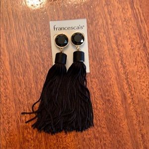 Francesca's black tassel ear rings